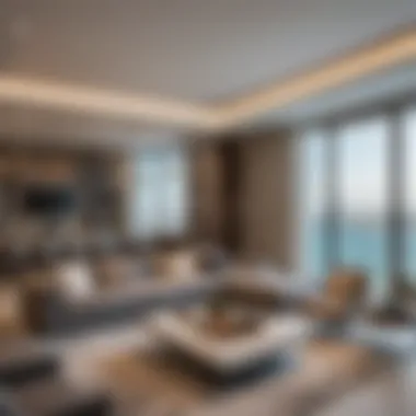 Modern living area in Ajman One Tower