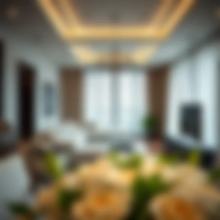 Interior of a typical apartment in Al Manzil Tower highlighting spacious living areas