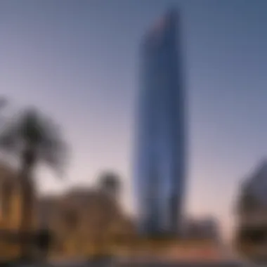 Stunning view of Al Waleed Tower showcasing its architectural elegance