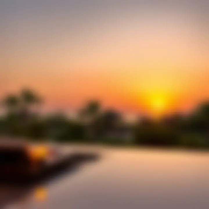 Luxurious view of Anantara Eastern Mangroves at sunset