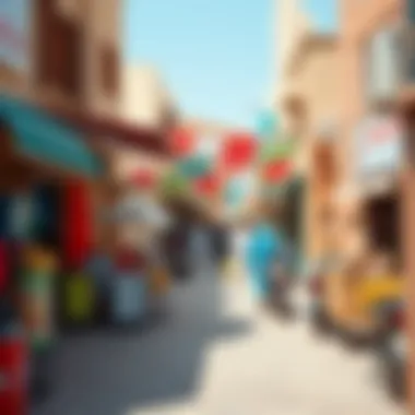 Local Culture of Al Quoz Vibrant street scene in Al Quoz highlighting local culture