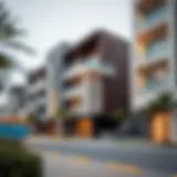 Modern apartment building in Al Quoz showcasing architectural diversity