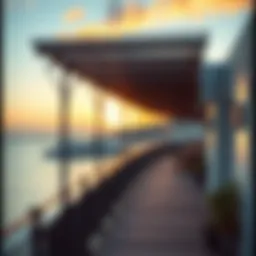 Scenic view of Blue Bay Walk at sunset
