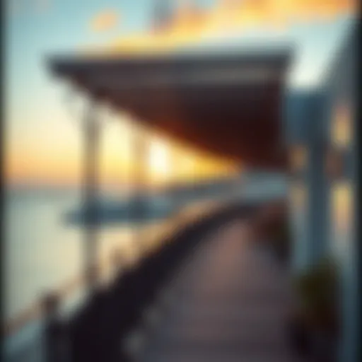 Scenic view of Blue Bay Walk at sunset