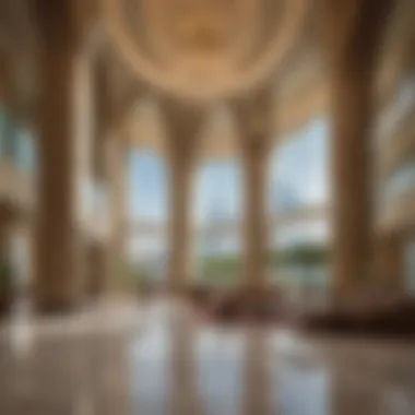 Luxurious Interior Lobby of Burj Al Nahda Luxurious interior lobby of Burj Al Nahda featuring modern design elements.