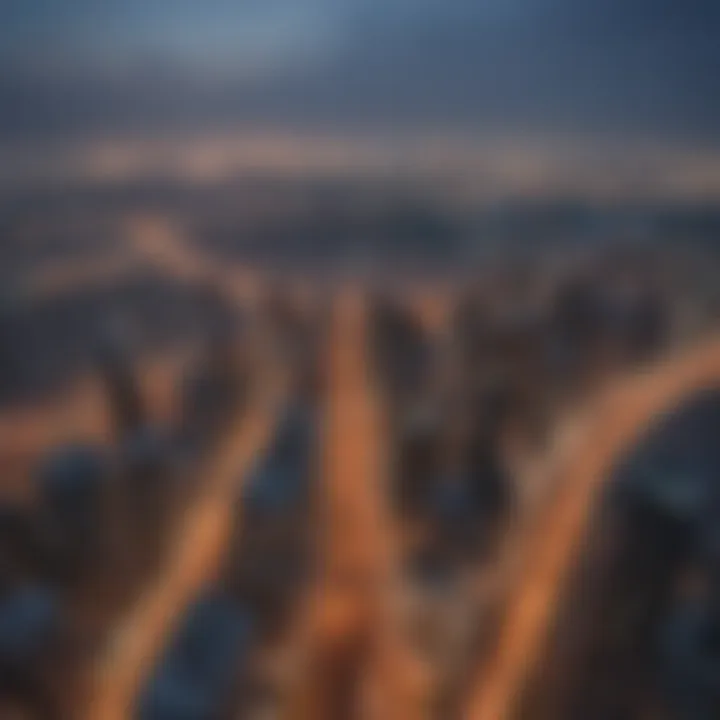 Panoramic view from a high floor in Burj Al Nahda revealing the expansive cityscape.