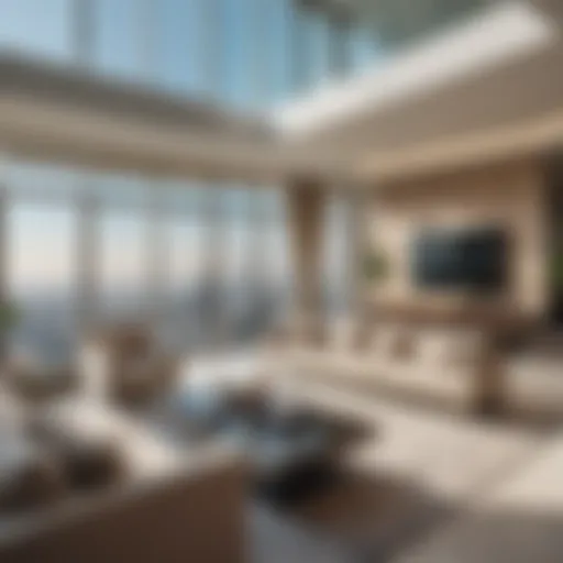 Luxurious living room in Burj Khalifa apartment