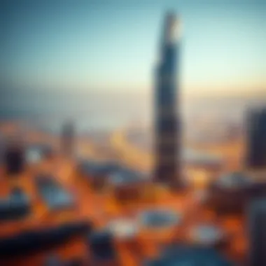 Panoramic view of Business Bay featuring Nobles Tower