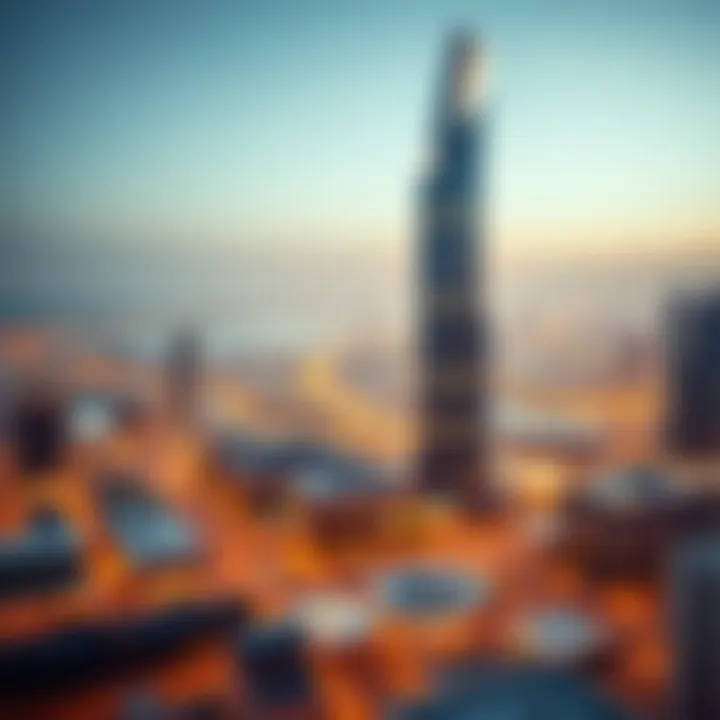 Panoramic view of Business Bay featuring Nobles Tower