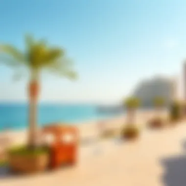 Vibrant beachside view near Caesars Palace