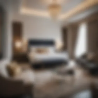 Luxurious Guest Suite at Caesars Palace Luxurious guest suite interior featuring modern design and opulent furnishings