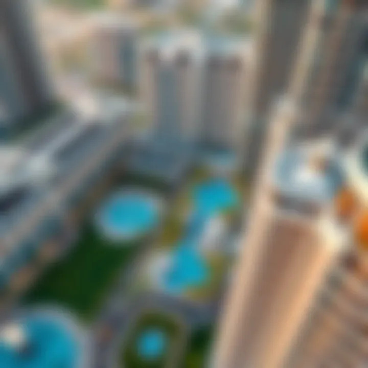 Aerial view highlighting the prime location of Como Residence in Dubai