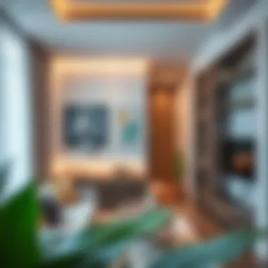 Modern Studio Apartment Design in Dubai Stylish studio apartment interior showcasing modern design elements