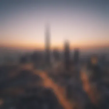 Breathtaking Dubai Skyline Scenic view of Dubai skyline from a rental balcony