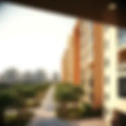 View of an affordable apartment complex in Dubai