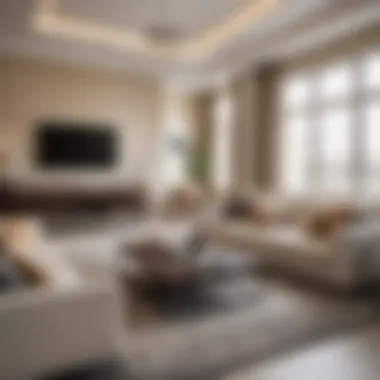 Comfortable Living Space in Mirdif Cozy and inviting living room setup in an affordable rental unit