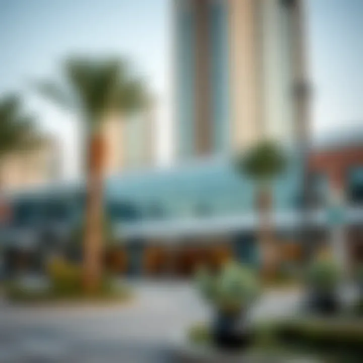 Amenities surrounding Al Asmawi Building including parks and shops