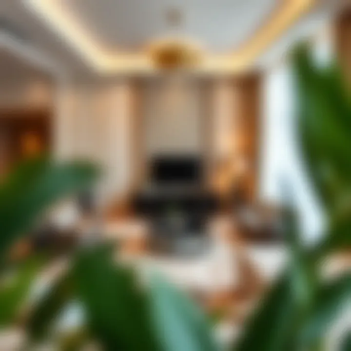 Luxurious living room inside Al Manar Grand Hotel Apartment