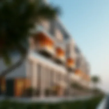 Modern Architectural Marvel of Alef Residences Stunning exterior view of Alef Residences showcasing modern architecture