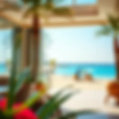 Vibrant beach scene adjacent to Caesars Palace Bluewaters