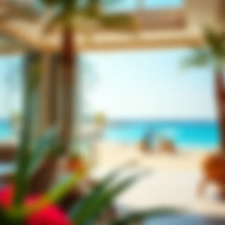 Vibrant beach scene adjacent to Caesars Palace Bluewaters