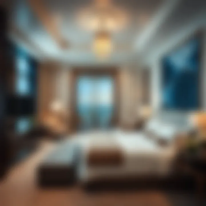 Luxurious guest room interior showcasing elegance and comfort