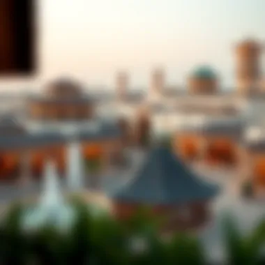 Panoramic View of Culture Village A panoramic view of Dubai's Culture Village showcasing its unique architectural blend.
