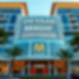 Stunning architectural facade of Deyaar Mirdif City Centre building