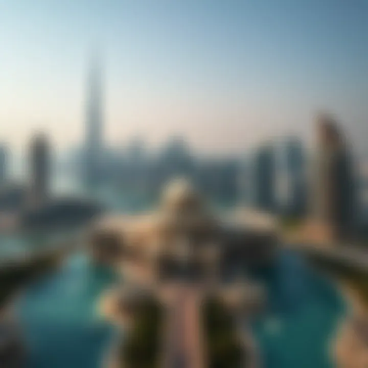 Aerial view of La Fontana integrated into Dubai's skyline