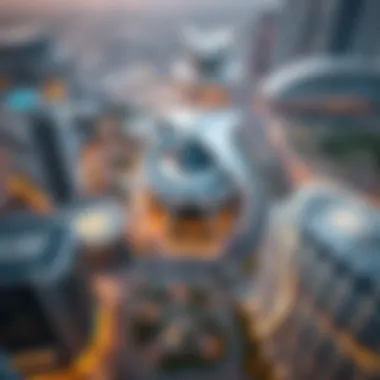 Aerial Perspective of Moza Plaza Aerial view of Moza Plaza showcasing its modern architecture and surroundings