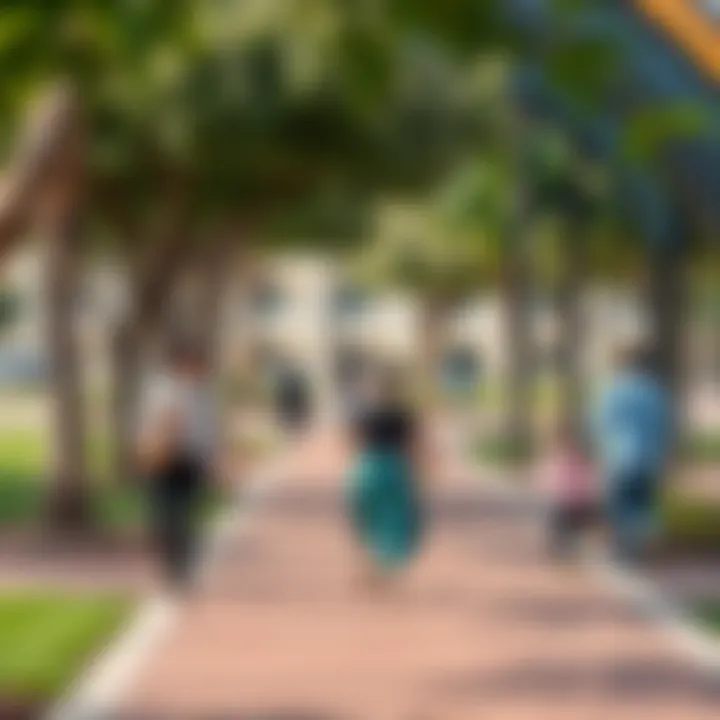 Family-Friendly Park in Nad Al Hamar Community park in Nad Al Hamar with families enjoying