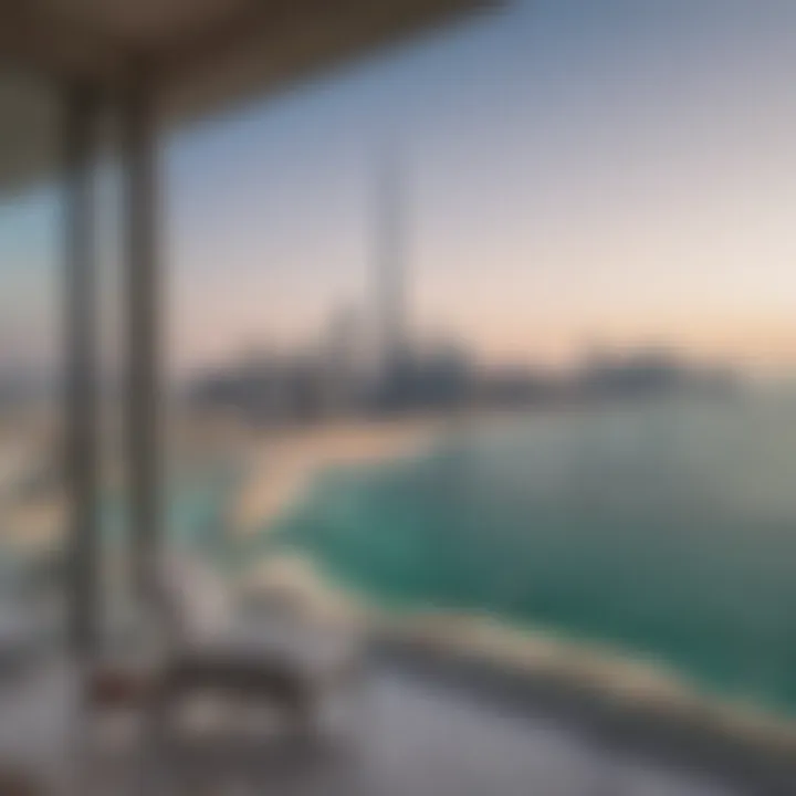 Panoramic view of the Dubai skyline from Ocean House