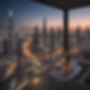 Breathtaking Skyline from Pagani Apartments Panoramic skyline view from a Pagani Apartment balcony highlighting Dubai's vibrant cityscape