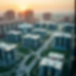 Aerial view of Park Heights showcasing the modern architecture