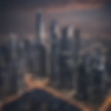 Business Bay Skyline Overview Aerial view of Business Bay skyline
