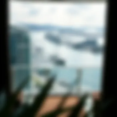 Panoramic view from the balcony of Salon Sky View Tower Marina overlooking the Marina district