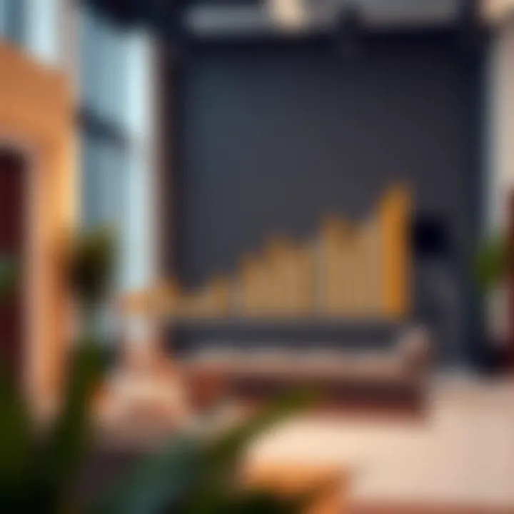 Pricing trends graph for studio rentals in Dubai