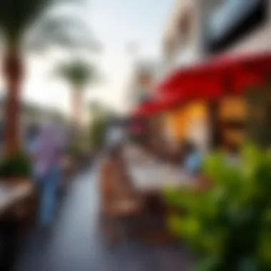 Outdoor dining area in a vibrant neighborhood of International City