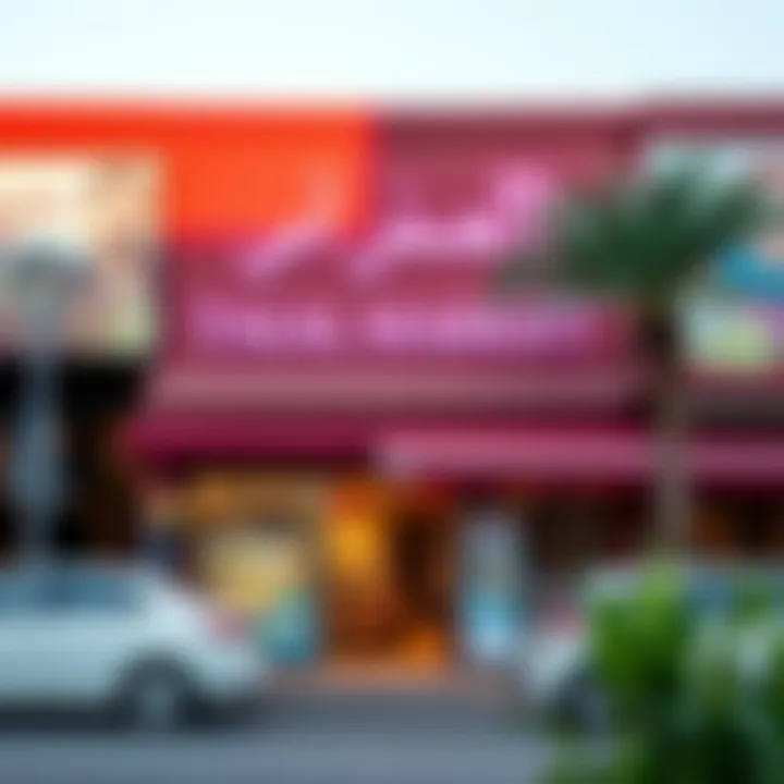 Vibrant exterior of Talal Market in Muhaisnah