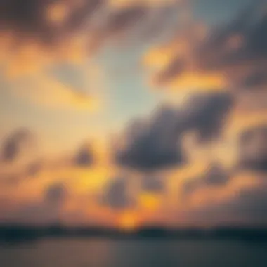 Dramatic clouds and a vivid sunset over Dubai Creek creating a picturesque landscape