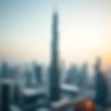 Green Tower in Dubai's Skyline Aerial view of the Green Tower integrated into Dubai's skyline