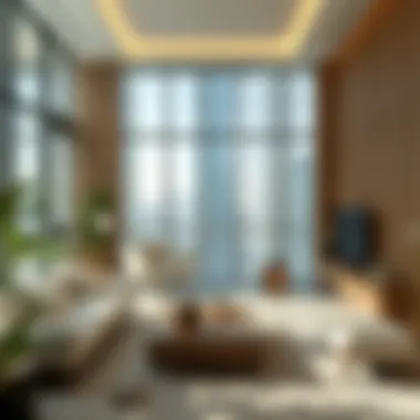 Sustainable Interior Design of the Green Tower Interior space highlighting sustainable materials and design