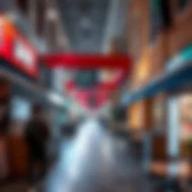 Vibrant Amenities Near Qusais Metro Vibrant surroundings of Qusais Metro with shops and restaurants