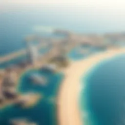 Aerial view of Dubai's coastline showcasing luxurious properties