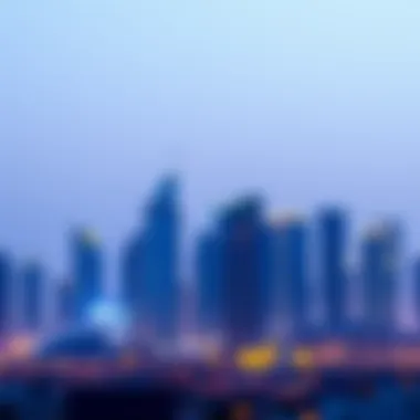 Dubai Skyline and First Central Hotel Suites Stunning view of Dubai skyline highlighting First Central Hotel Suites