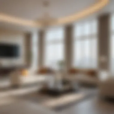 Luxurious Apartment Interiors of Geepas Tower Interior view of a luxurious apartment in Geepas Tower highlighting the amenities