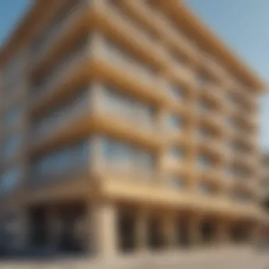 Architectural Beauty of Golden Sands Elegant facade of the Golden Sands Hotel Apartments showcasing architectural beauty