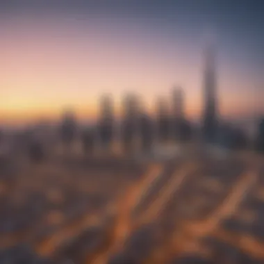 Scenic view from a balcony of Golden Sands Hotel Apartments showcasing Dubai skyline