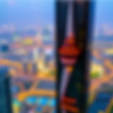 Panoramic View of Dubai from Gulf Tower Panoramic view of Dubai from Gulf Tower emphasizing location advantages