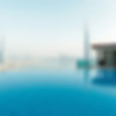 Infinity pool with a spectacular view of the Dubai skyline.